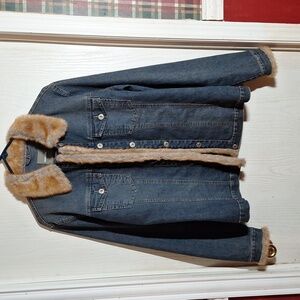 STREET ONE Small size 6 Ladies denim jacket w faux fur collar and cuffs